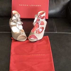 Sacha London Valdi lace up suede kid sandal